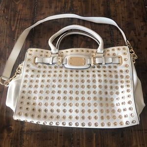 White and gold Michael Kors tote